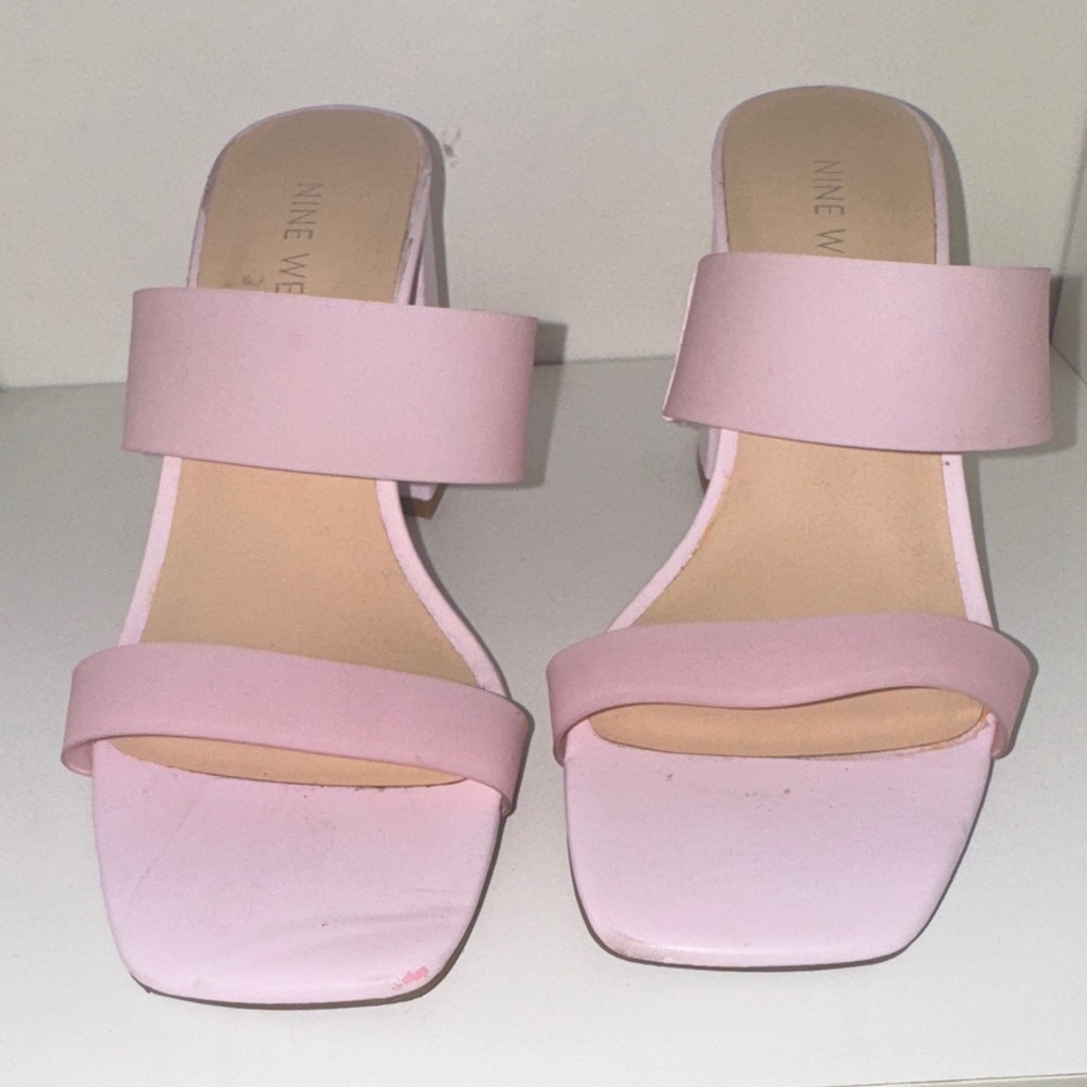 Nine West Light Pink Chunky Heels